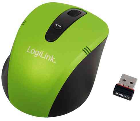 Raton Optico Logilink Mini Wireless Verde Usb